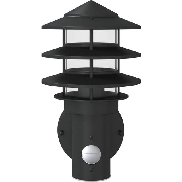 Darnese Plug-in 1 Light Outdoor Wall Light - Black (28cm H X 15.5cm W X 15.5cm D)