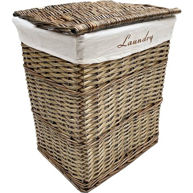 Wicker Laundry Basket - Oak (Small (H 48cm x W 40cm x D 29cm))