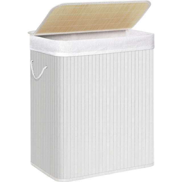 Bamboo Laundry Basket - White (61cm H X 52cm W X 32cm D)