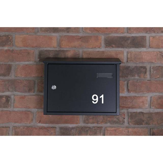Guse Locking Wall Mounted Letter Box - Black (Medium)