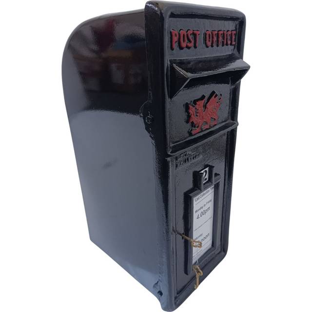 Thiam Metal Wall Mounted Post Box - Black