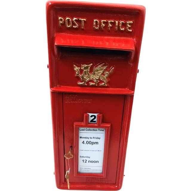 Thiam Metal Wall Mounted Post Box - Red