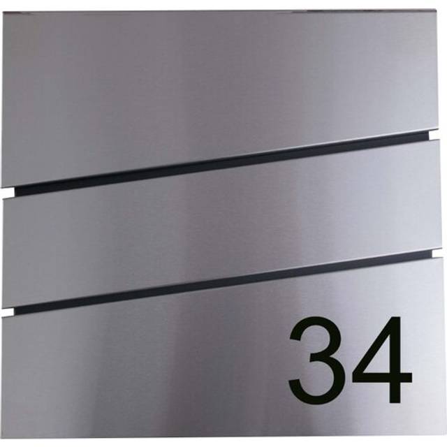 Dakota Fields Maylin Locking Wall Mounted Letter Box Silver Large