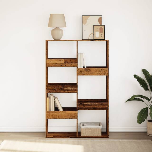 Bryton Bookcase - Old Wood ((7 Shelves) 155.5cm H x 100cm W x 33cm D)