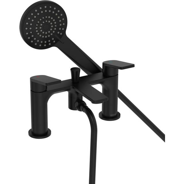 Bristan Frammento BSM Black Deck Mounted Bath Shower Mixer Tap + Hose + Head