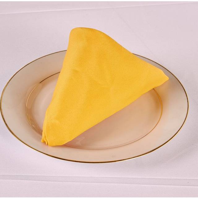 100% Polyester 200GSM Napkins Imported High Quality Material Table Ware Dinner Ware Durable Reusable 100PC - Gold