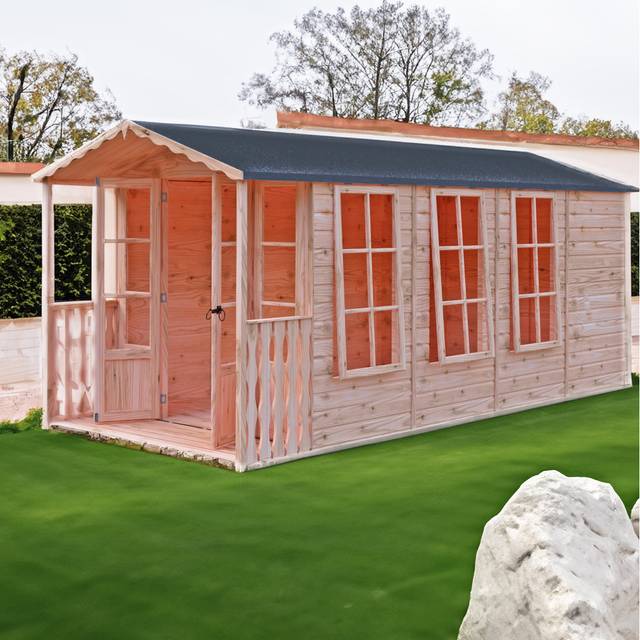 7x13 Shire Lambeth Summerhouse - 7 x 13 Shire Lambeth Summerhouse with Verandah