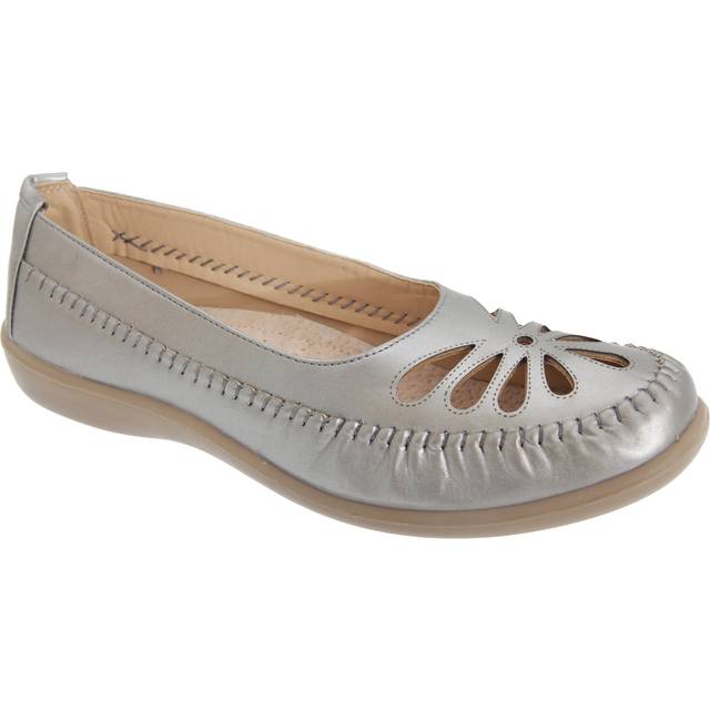 (6 UK, Pewter) Boulevard Womens/Ladies Punched Summer Casual Shoes