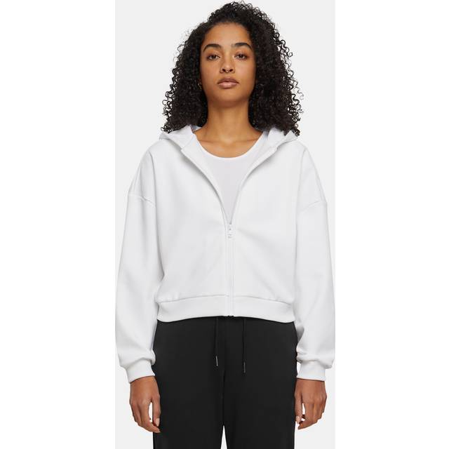 Women's short zip-up hooded sweatshirt Urban Classics Cozy - Blanc