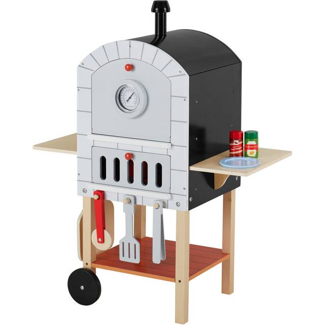 Teamson Kids - My Little Helper Pizza Oven & 24 pc. Accessory Set, Gray/Natural