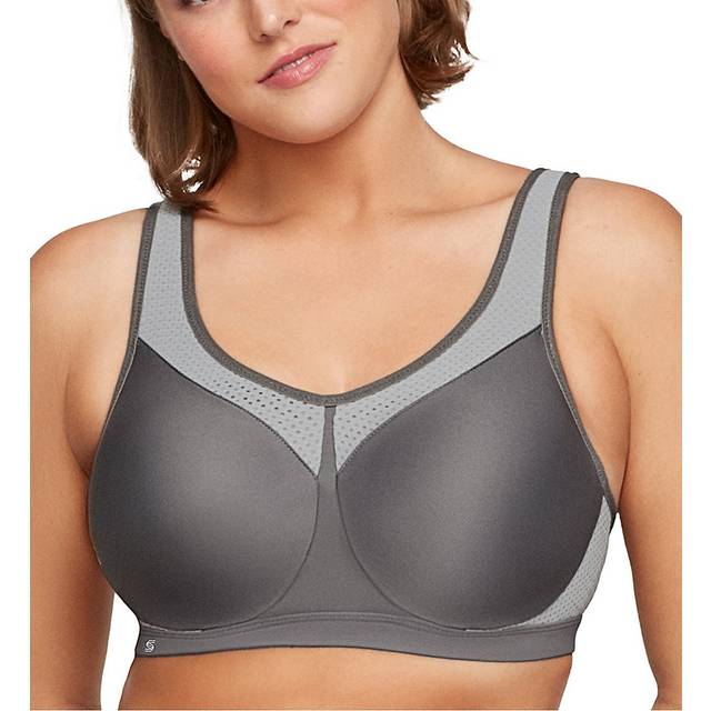 Glamorise Full Figure Plus Size High Impact Wonderwire Sports Bra - Grey
