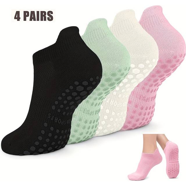TEMU 4 Pairs Of Women's Non-slip Toe Socks, Yoga Socks Suitable For Barefoot Exercise And Sports