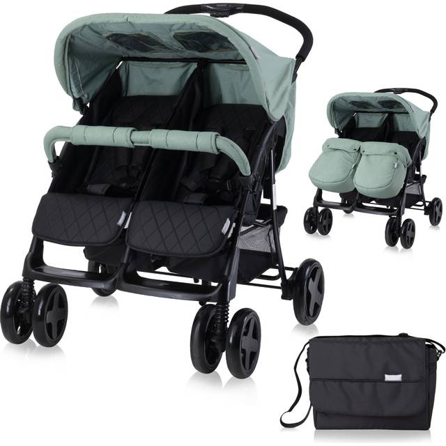 Lorelli Twin Baby Stroller incl Changing Bag - Green Bay