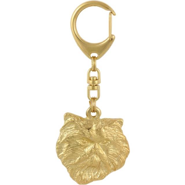 Persian Cat - Gilded key ring with cat, handbag decoration, luxury accessory by Art-Dog brand