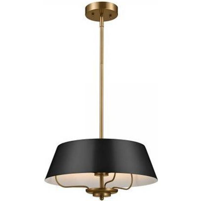 Elstead Lighting Luella 3 Light Duo-Mount Pendant - Black & Brass
