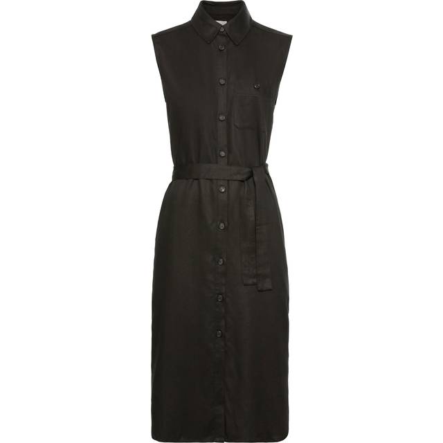 LenzingTM Lyocell Sleeveless Shirt Dress - Black