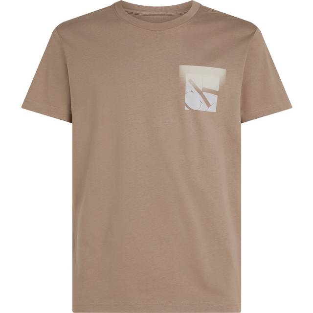 T-shirt Calvin Klein Jeans Soft Box Monogram Tee Taupe Gray S (S)