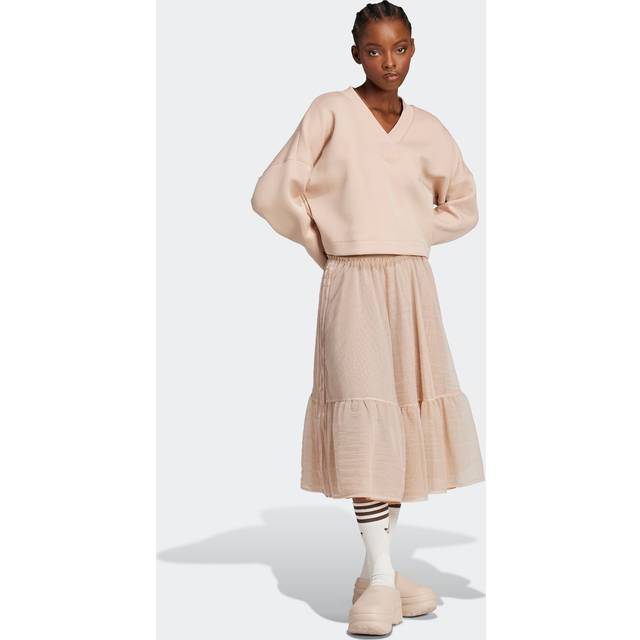 adidas Originals – Rosa sweatshirt i balettstil med v-ringning