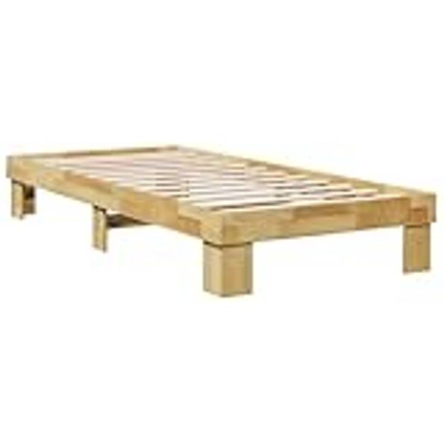 Vidaxl Bed Frame Without Mattress 75X190 Cm Small Single Solid Wood Oak - One Size