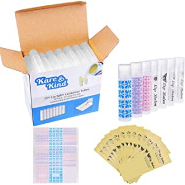Lip Balm Container Tubes - 50-Pack - DIY - Translucent - 3/16 Oz (5.5 ml) - Including 50 Writeable & 50 Printe