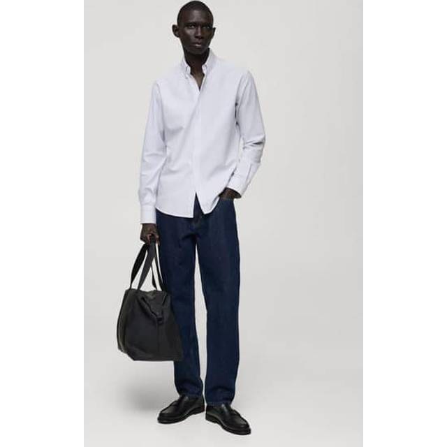 Mango Kodak Cotton Bengal Stripe Regular Fit Shirt, White