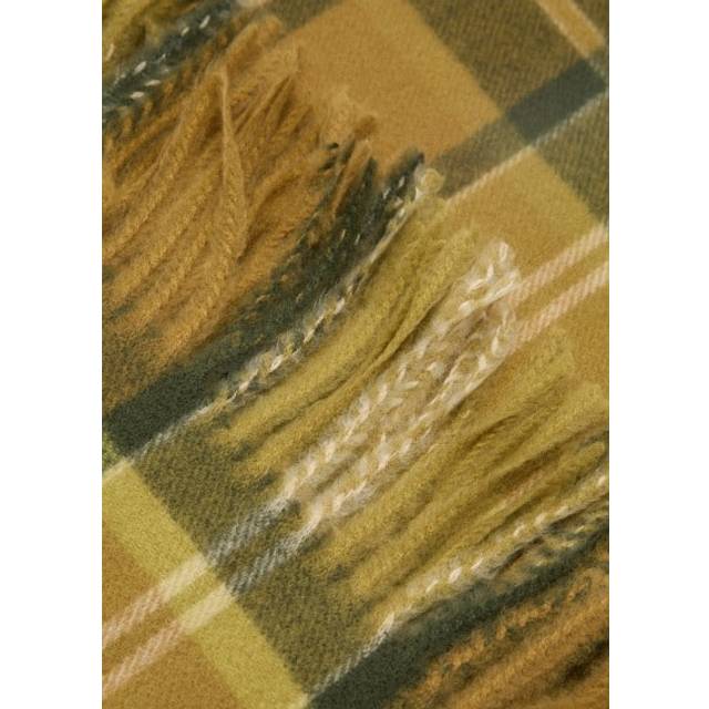 Check scarf with fringed ends khaki - Woman - One size - MANGO - Khaki - U