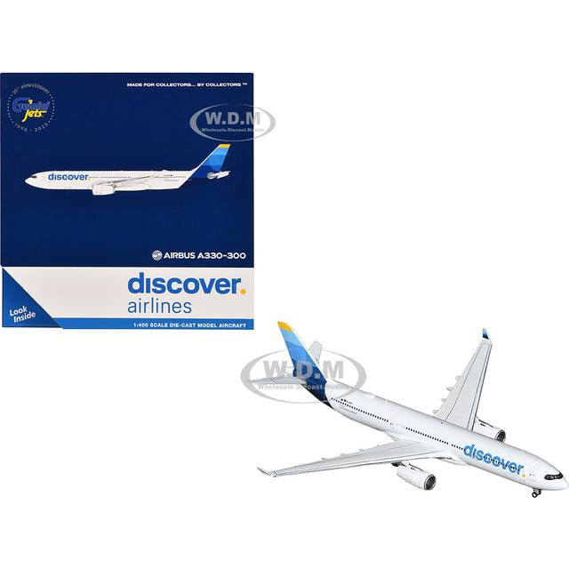 Airbus A330-300 Commercial Aircraft "Discover Airlines" (D-AIKK) White with Blue Tail 1/400 Diecast Model Airplane by GeminiJets