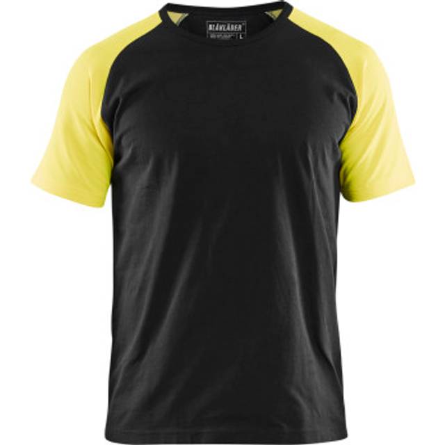 Blåkläder T-shirt med varseldetaljer - Svart/Varselgul / XXXL