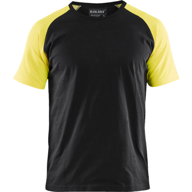 Blaklader Hi-Vis Sleeve T-Shirt 35151030 Black/Hi-Vis Yellow 4XL Colou