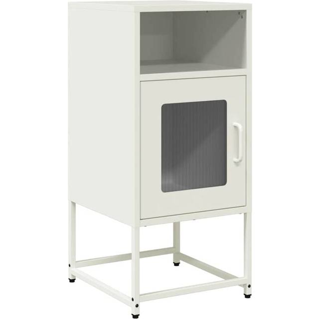 vidaXL Bedside Cabinet White 36x39x78 cm Cold-rolled Steel