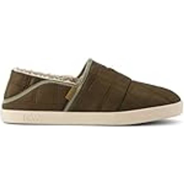 TOMS Men's Camden Slipper - Dark Green Quilted Woven in Olive, Size 7.5