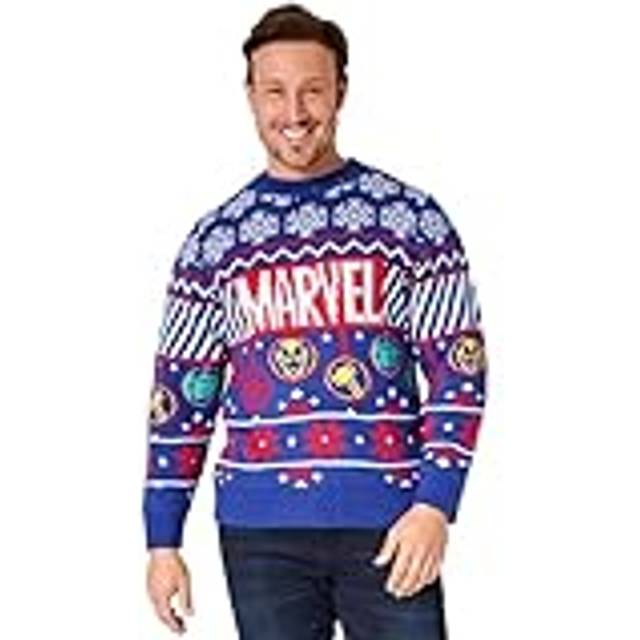 Mens Christmas Jumper - Purple - XL