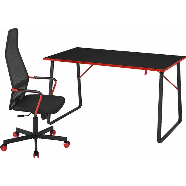 HUVUDSPELARE skrivbord och stol för gaming, svart
