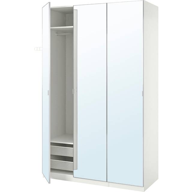 PAX / ÅHEIM garderobskombination, vit/spegelglas, 150x60x236 cm