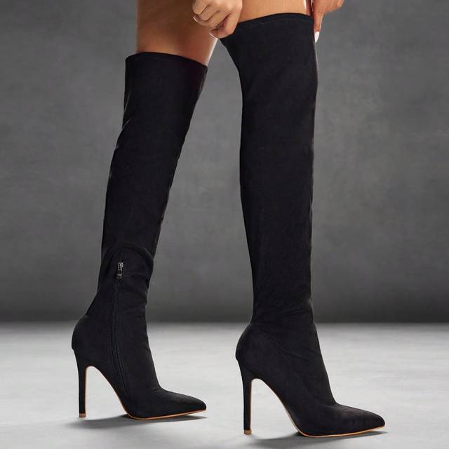 Cuccoo Pointed Toe High Heel Over-The-Knee Women&#39;s Boots For And Spring Shoes Spring Break Easter