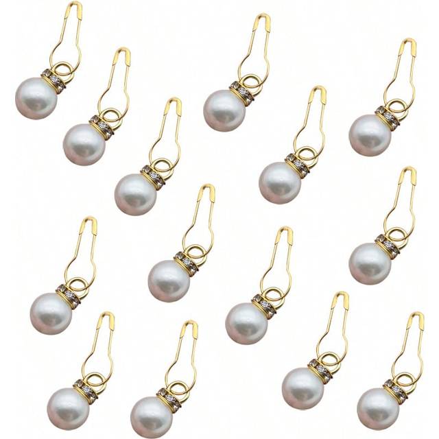 SHEIN 20pcs/50pcs Faux Pearl Pendant DIY Crafts With Safety Pins, Packaging Gift Accessories, Jewelry Decorations, Rhinestone Decorative Material