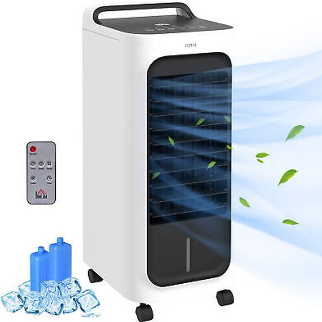 HOMCOM Mobile Air Cooler for Home Office with Oscillation Ice Packs