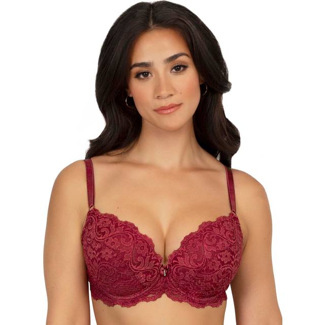 Smart & Sexy Women's Signature Lace Push-Up Bra  Tibetan Red  (38) 38DD