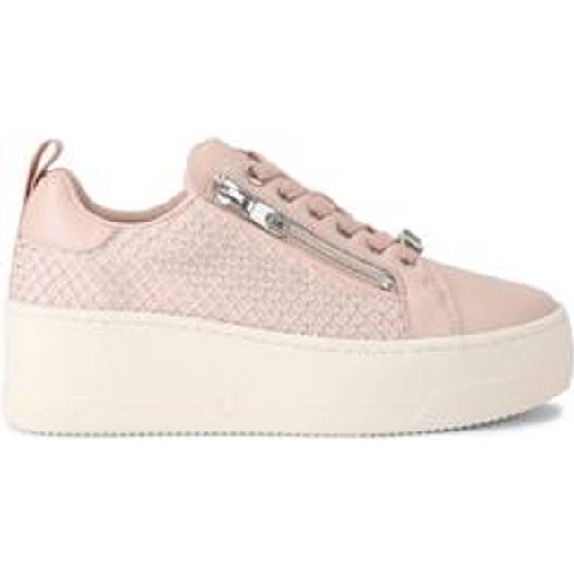 Carvela Connected Zip Hotsox Suede Trainers, Pink Blush