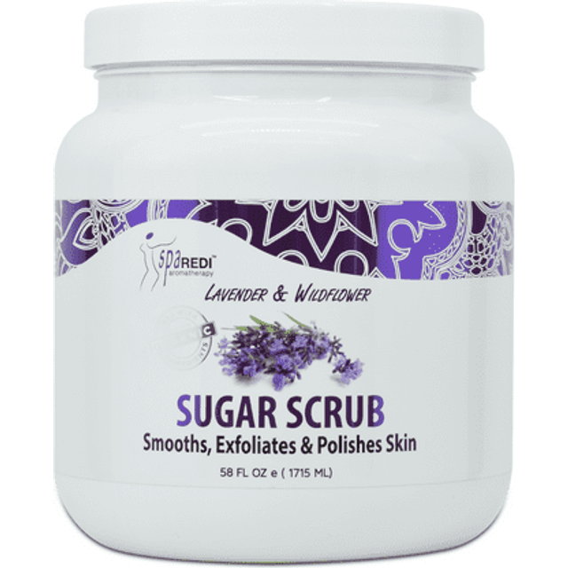SPA REDI Sugar Scrub - Exfoliating  Moisturizing  Hydrating and Nourishing  Glow  Polish  Smooth and Fresh Skin - Body Exfoliator  Lavender & Wildflow