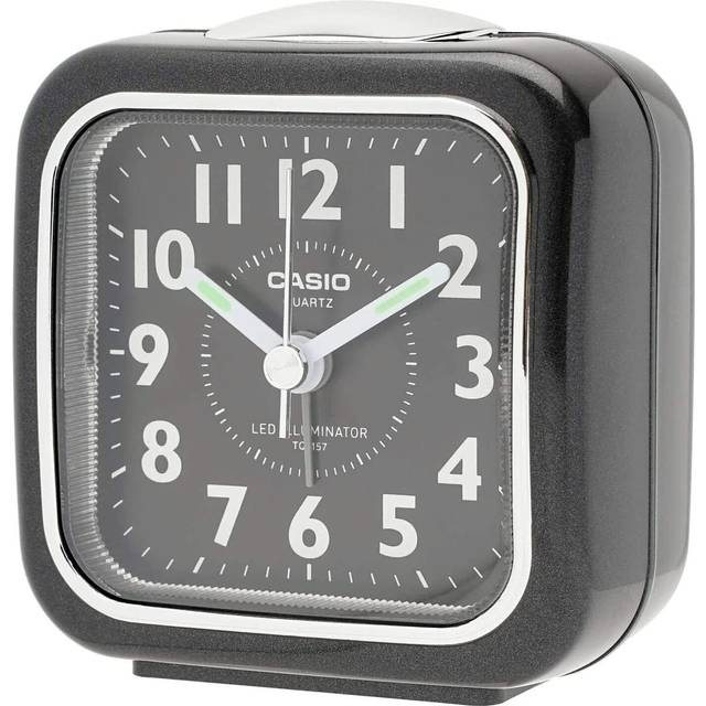 CASIO Table Clock Quartz Watch Super Illuminator Black TQ-157-1BJF