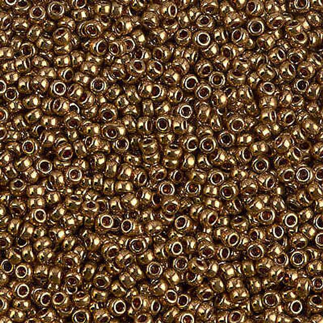 Metallic Light Bronze Miyuki Japanese round rocailles glass seed beads 11/0 Approximately 24 gram 5 inch tube
