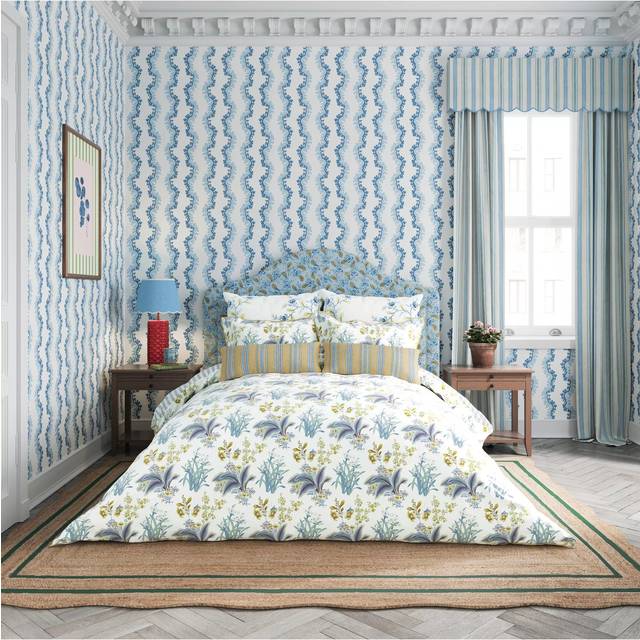Sanderson Enys Garden Kingsize Duvet Cover Set, Indigo & Primrose