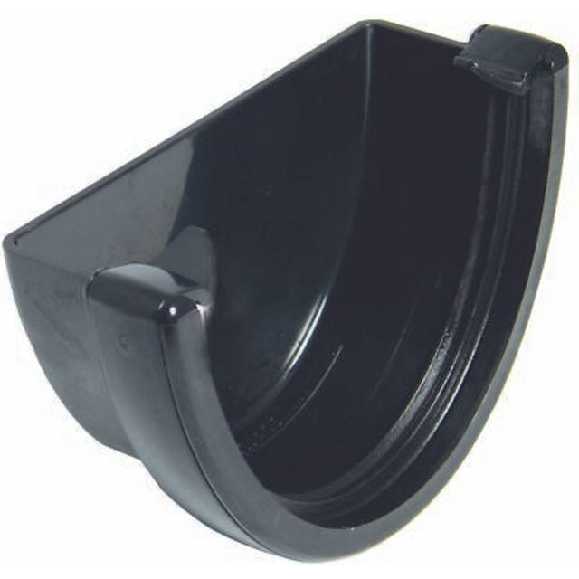FloPlast Deepflow/ Hi-Cap Gutter External Stopend - 115mm x 75mm Black