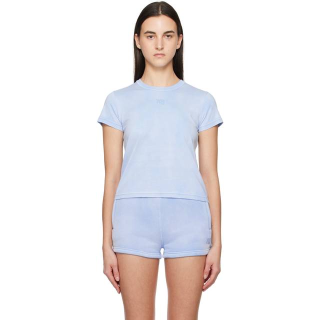 alexanderwang.t Blue Puff Logo Shrunken T-shirt - WASHED PALE BLUE - XS