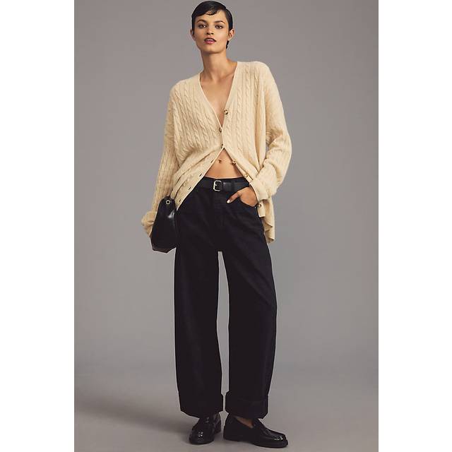 Citizens of Humanity Black Ayla Baggy Cuffed Crop Jeans - Voila - WAIST US 33