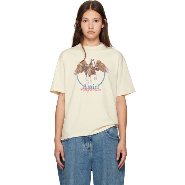 AMIRI Off-White Pegasus Oversized T-shirt - Alabaster - L