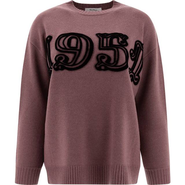 Max Mara Women's Logo Wool And Cashmere Jumper Sweater in Purple | Size XS | 11361191600 (XS)