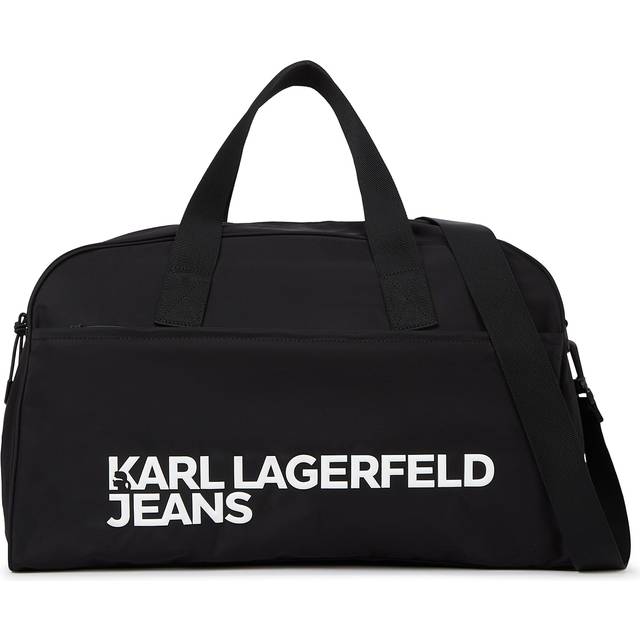 Karl Lagerfeld, Nylon Gym Bag, Man, Black, Size: One size