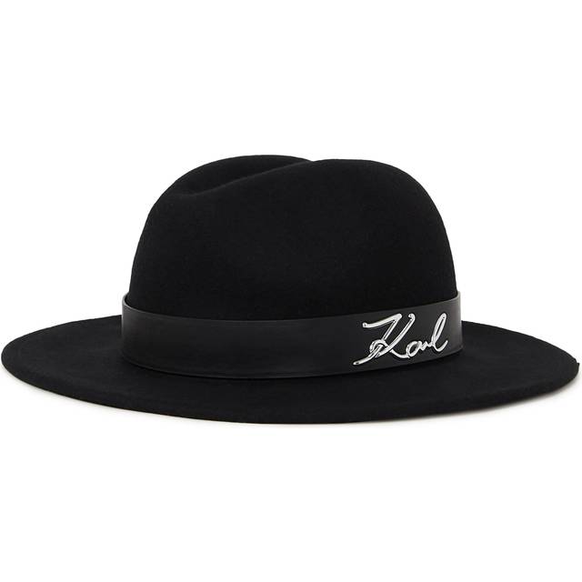 Karl Lagerfeld, K/signature Fedora, Woman, Black, Size: M/L